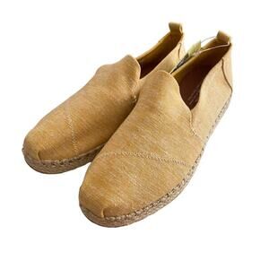 NWT RARE Toms Mustard Slub Chambray Deconstructed Alpargata Rope Shoe-Size 8.5
